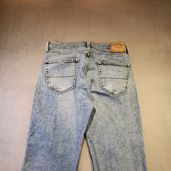 Levis Signature Mens 32x30 Regular Fit Straight Leg Distressed Denim Jeans - Picture 10 of 12